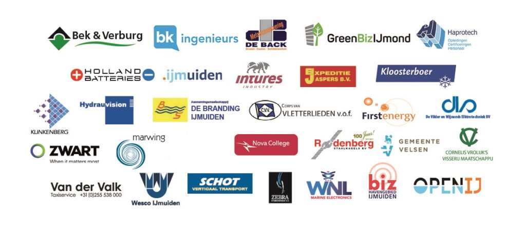 Logo's bedrijven op rij IJPOS